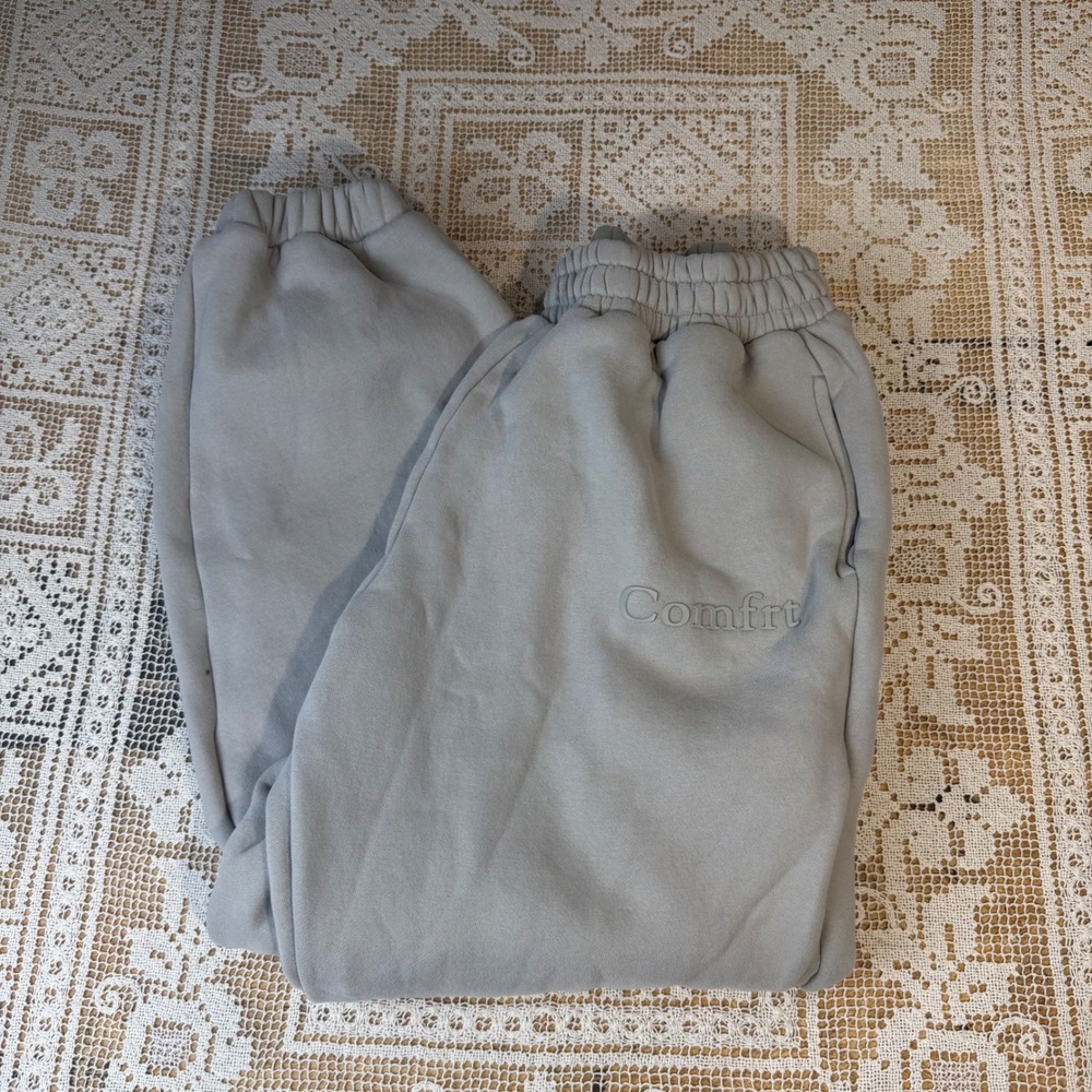 Comfrt Joggers Womens Large Grey Sweatpants Pockets Stretch Y2K Streetwear Yoga